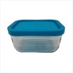 Glass casserole, rectangular, Andia, capacity 0.60 l, plastic cover